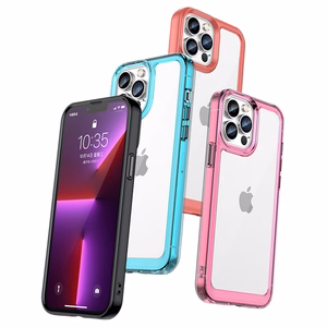 Outer Space dėklas iPhone 12 Pro Max kietas dangtelis su geliniu rėmu raudona