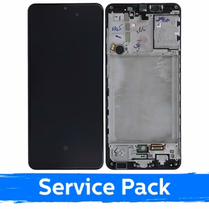 LCD Display Compatible With Samsung A315 A31 Black With Frame (Service Pack)