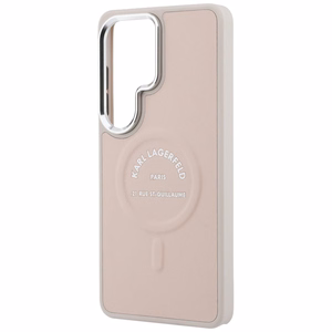 Karl Lagerfeld Embossed Ring RSG Logo MagSafe Чехол для Samsung Galaxy S26 Ultra - розовый