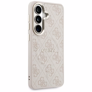 Dėklas Guess PU Leather 4G Gold Frame Magnetic Samsung S942 S26 rožinis