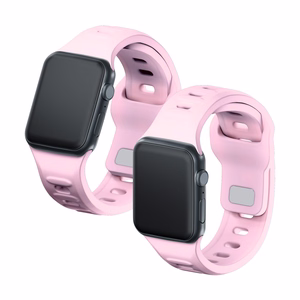38/40/41/42 mm Powder Pink (small) - 3mk Silicone Watch Strap for Apple
