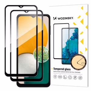 LCD apsauginis stikliukas "Wozinsky 5D Full Glue" Samsung A136 A13 5G pritaikytas dėklui juodas (2vnt)