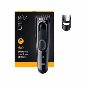 Braun Hair Clipper Series 5 HC5510 – аккумуляторная машинка для стрижки, 9 установок длины, чёрная