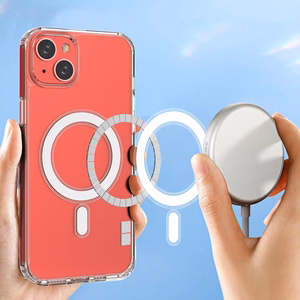 MagSafe iPhone 15 Plus Skaidrus magnetinis dėklas - skaidrus