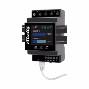 Shelly Pro Dual Cover PM DIN bėgio dvigubas valdiklis, WiFi (galios matavimas)