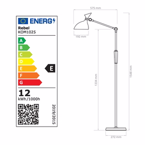 LED floor lamp with dimmer and adjustable colour temperature