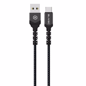 Blavec Cable Raptor braided - USB to Type C - 3A 0,5 meters Apple CarPlay/Android Auto (CRA-UC3BG05) black-grey