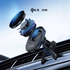 Tech-Protect V21 MagSafe automobilinis laikiklis su 25W QI2.2 indukcinio įkrovimo įkrovikliu prietaisų skydeliui/priekiniam stiklui/oro angai - juodas