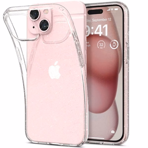 Spigen Liquid Crystal dėklas iPhone 14 Plus – skaidrus su blizgučiais