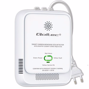 Qoltec 52576 датчик угарного газа | CO детектор | 85dB сигнализация | LED