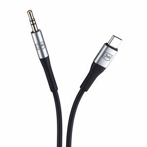 3mk USB-C to 3.5 mm AUX cable, 1 m – silver