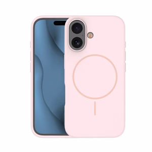 Silicone Thin Mag dėklas iPhone 16 6,1" šviesiai rožinis