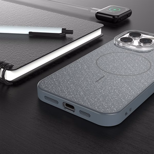 Glitter Thin Mag dėklas for iPhone 17 Pro 6,3" juodas