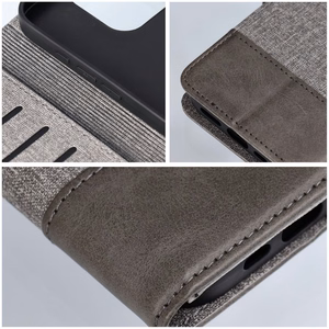 GOMMA knygos tipo dėklas telefonui Xiaomi Redmi Note 14 4G (GLOBAL - 164,84mm x 78,15mm x 8,16mm) pilkas