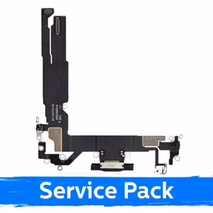 Разъём зарядки совместимый с Apple iPhone 16 с шлейфом / белый / (Service Pack)