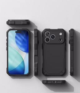 Ringke Rugged Gear Magnetic MagSafe dėklas iPhone 18 Pro / 17 Pro, juodas