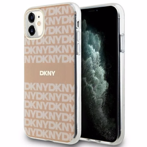 DKNY IML mono ir juostos magnetinis dėklas iPhone 11 / Xr - rožinis