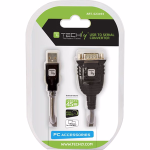 Techly USB į nuoseklųjį prievadą adapterio konverteris blistere IDATA USB-SER-2T