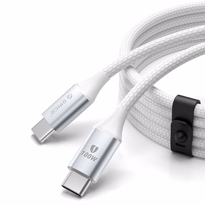 Orico CDX 100W 5A Power Delivery USB-C - USB-C 1m kabelis - baltas