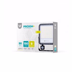 Forever Light PROXIM+ LED prožektorius su PIR judesio jutikliu, 50 W, 4000 K, 7500 lm, 230 V, IP65, 150 lm/W – 5 metų garantija
