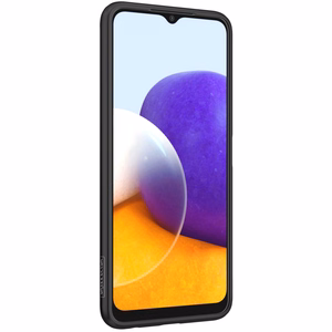 Nillkin Textured Case patvarus sustiprintas dėklas su geliniu rėmu ir nailono nugarėle Samsung Galaxy A22 4G juodas