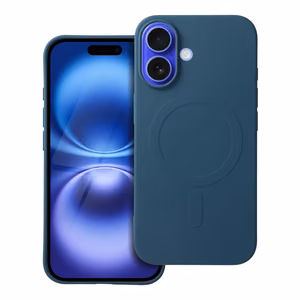 Dėklas Silicone Mag Cover (big hole) (MagSafe) skirtas iPhone 16 mėlynas