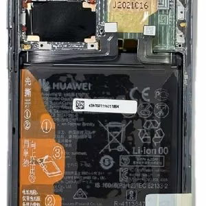 LCD ekranas Huawei P50 PRO su lietimo ekranu, rėmeliu ir baterija Golden Black originalus (service pack)