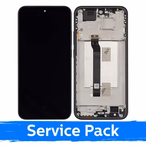 Ekranas skirtas Xiaomi Redmi Note 15 Pro 5G su rėmeliu / Black / (Service Pack)