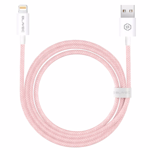 Blavec Kabelis Candy pynėtas - USB to Lightning - 2,4A 2 metres Apple CarPlay (CCA-UL24P20) rožinis
