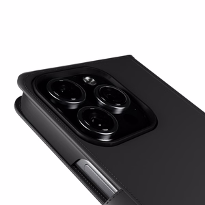 Puro Wallet Magnetinis nuimamas 2in1 PU odinis dėklas su atvartu ir pinigine telefonui iPhone 16 Pro - juodas