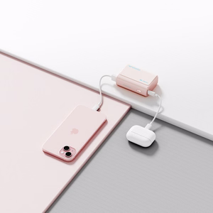 Powerbank Cuktech CP13 30W 10000mAh USB-C + USB-A - rožinis