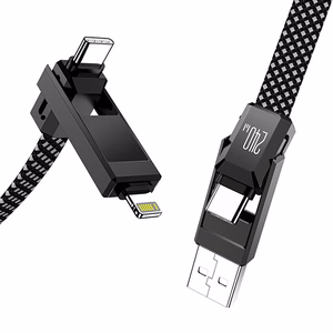 Кабель Blitzwolf BW-HDC7 4-в-1 USB+C+Lightning 240W 1,2 м (чёрный)