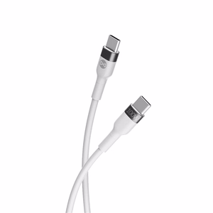 "Forever" lankstus kabelis USB-C - USB-C 2,0 m 100W baltas