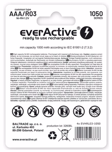 Įkraunamos baterijos everActive Ni-MH R03 AAA 550 mAh Infinity Line