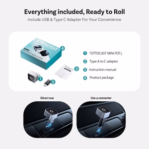 Belaidis CarPlay/Android Auto adapteris Ottocast Mini Cube sidabrinis CP88-T3