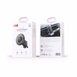Belaidis automobilinis įkroviklis-laikiklis XO (CX025) (15W) tvirtinamas ant ventiliacijos grotelių juodas
