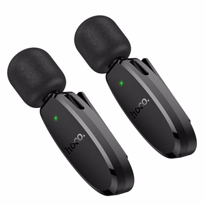 Wireless lavalier microphone Lightning / USB C Hoco 2 pcs L15 black