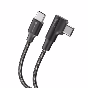 Кабель USB C - USB C Forcell F-Energy QC4.0 PD 5A 100W Cafule 90° 1,2 m CC-1Deg черный
