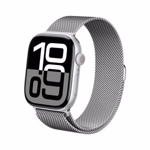 Ремешок Crong Milano Steel из нержавеющей стали для Apple Watch 44 / 45 / 46 / 49 mm, серебристый