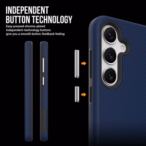 Dėklas Perfectionists Triangle Case Samsung S721 S24 FE tamsiai mėlynas