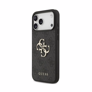 Dėklas Guess PU 4G Metal Logo Apple iPhone 18 Pro Max pilkas