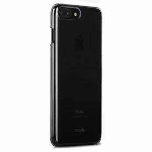 Moshi XT itin plonas skaidrus kietas dėklas, skirtas iPhone 8 Plus / 7 Plus, „Stealth Black“ spalvos