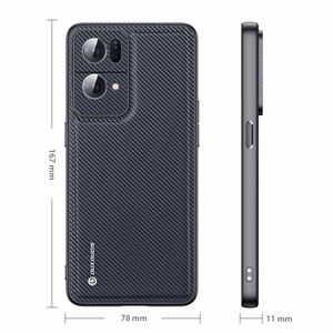 Dux Ducis Fino dėklas padengtas nailono medžiaga Oppo Reno7 Pro 5G juodas