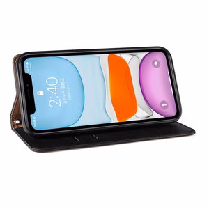 Magnetinis dirželio dėklas iPhone 12 piniginė + mini pakabukas juodas