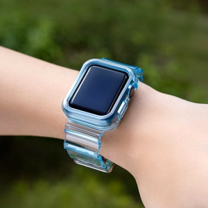 Silikoninė apyrankė dirželis dėklas dirželis šviesos rinkinys Apple Watch 38mm - mėlynas