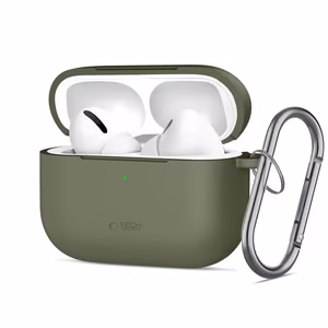 Tech-Protect silikoninis dėklas su kabliuku AirPods Pro ausinėms - alyvuogių