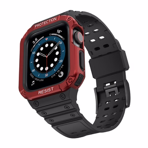 Band "Strap Band" for Apple Watch 42mm/44mm/45mm (Black + Red)