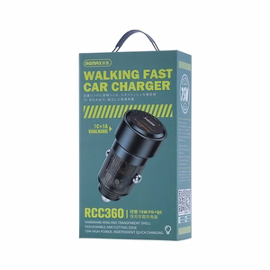 Automobilinis įkroviklis Remax RCC360 75W USB-C/USB-A juodas