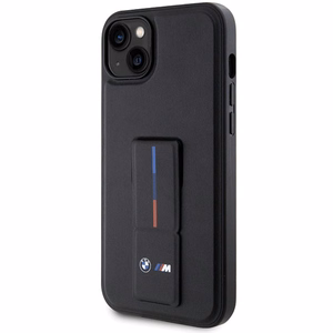BMW Grip Stand Hot Stamp deklas, skirtas iPhone 14 Plus / 15 Plus - Juodas