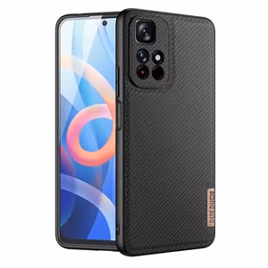 Dux Ducis Fino dėklas telefonui dengtas nailono medžiaga Poco M4 Pro 5G juoda